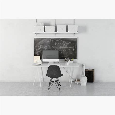 Minimalist Office Setup 3D 모델 다운로드 Furniture Set on 3DModels org