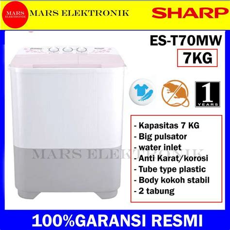 Promo MESIN CUCI SHARP ES T70MW 7 KG TWIN TUB MESIN CUCI SHARP 2