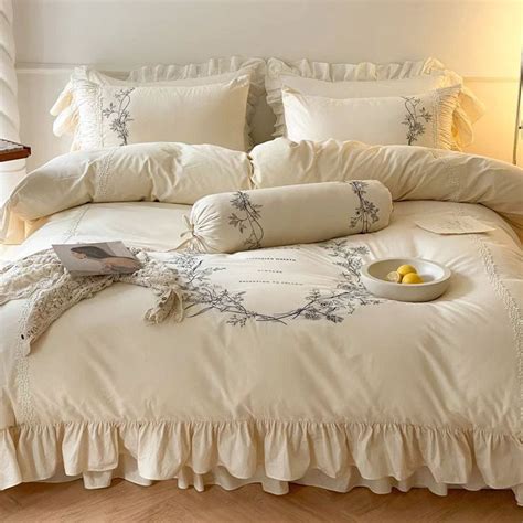 French Light Luxury High End Four Piece Princess Cotton Bed Set En