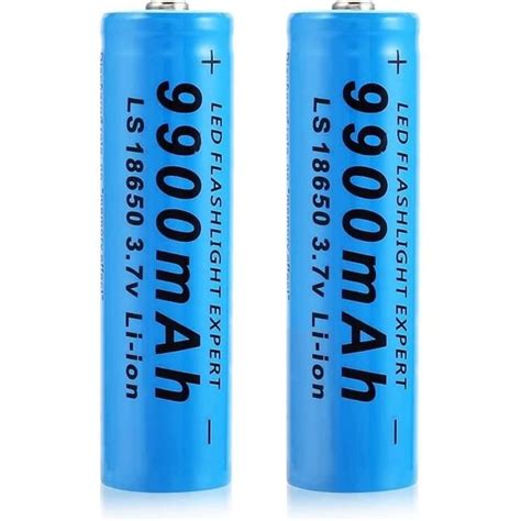 18650 3 7V Li ION Piles Rechargeables 9900mAh Haute Capacité Boutonné