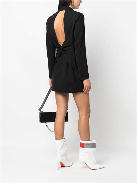 Msgm Double Breasted Blazer Dress Black Farfetch Uk