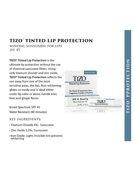 Tizo® Tinted Lip Protection Spf45 Facial Reality Spa