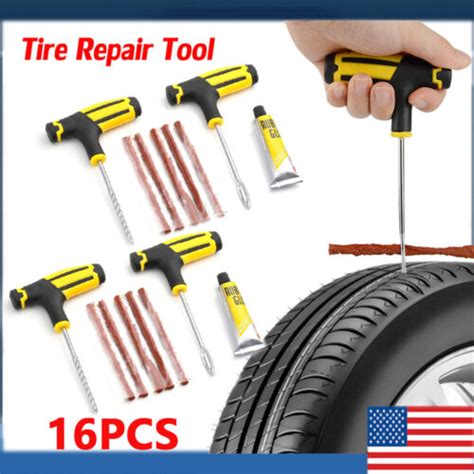 16PCS Tire Repair Kit DIY Flat Tire Repair Car Truck Motorcycle Home