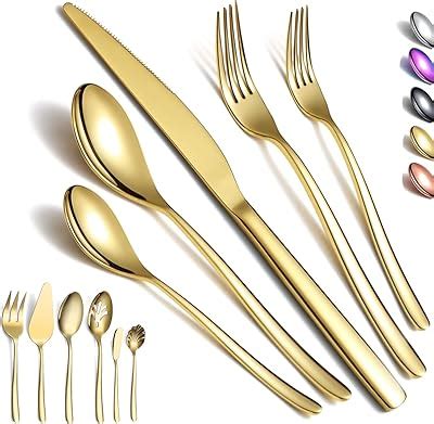 Berglander Gold Cutlery Set 60pcs Service For 12 Titanium Plating