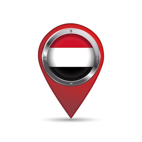 Premium Vector 3d Pin Icon With Yamen Flag Inside Vector Image