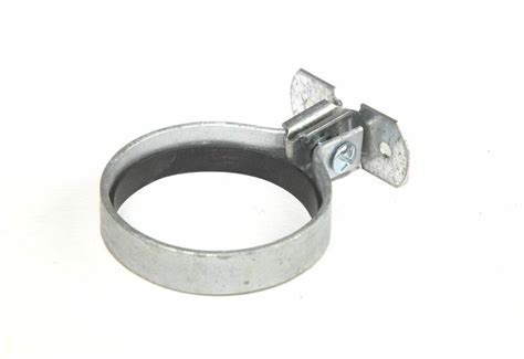 Zinc Plated Round Screw To Wall Downpipe Bracket With Gasket 100mm Primed