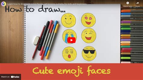 How To Draw Six Cute Emoji Faces Easily | Quickdraw