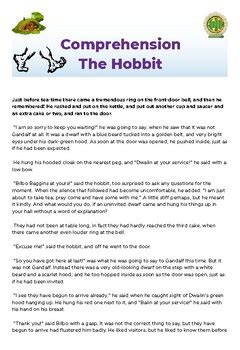 The Hobbit Comprehension Test By D H Tpt