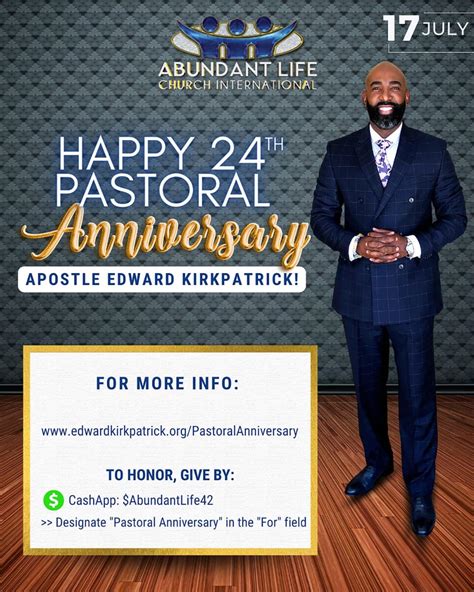 Join us for our 24th Pastoral Anniversary - Abundant Life Church Int'l & Edward Kirkpatrick ...