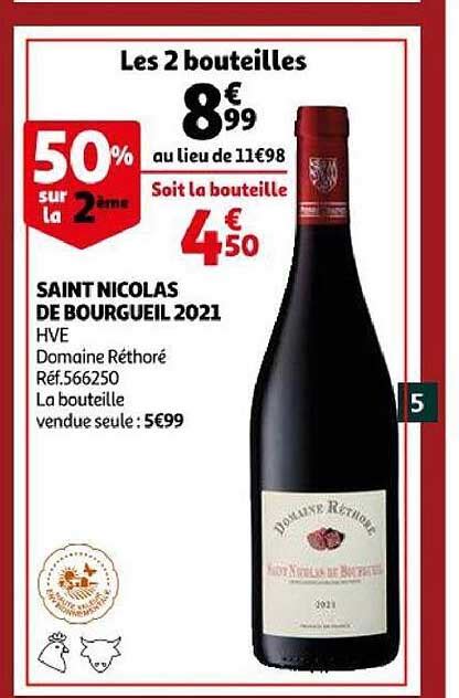 Promo Saint Nicolas De Bourgueil 2021 Chez Auchan ICatalogue Fr