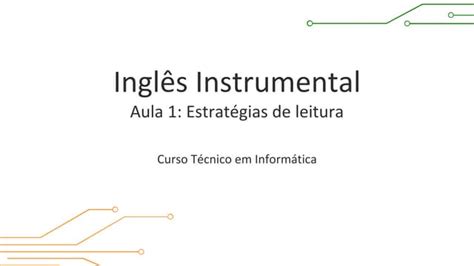 Estratégias De Leitura Em Língua Inglesa Ppt