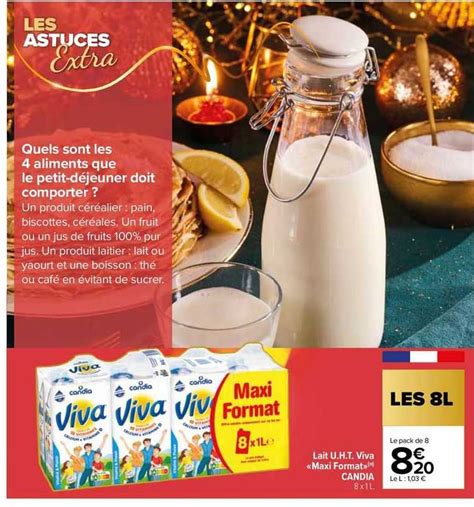 Promo Lait U H T Viva Maxi Format Candia Chez Carrefour Market