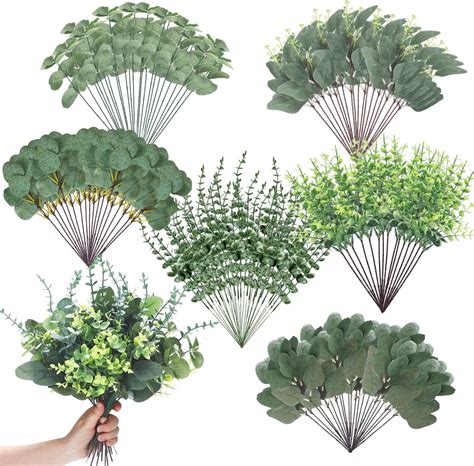 Amazon 180 Pcs Eucalyptus Stems Decor Artificial Eucalyptus Leaves