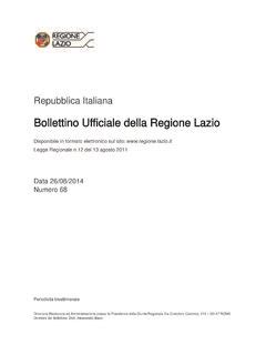 Bollettino Ufficiale Della Regione Lazio Ato Bollettino