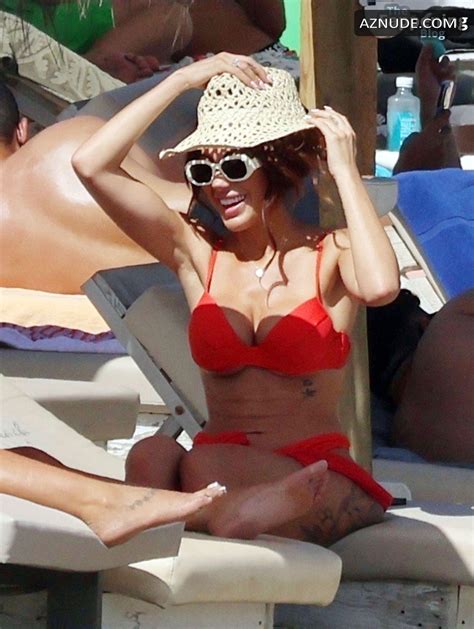 Chloe Ferry Sizzles In A Red Bikini On The Beach In Marbella AZNude