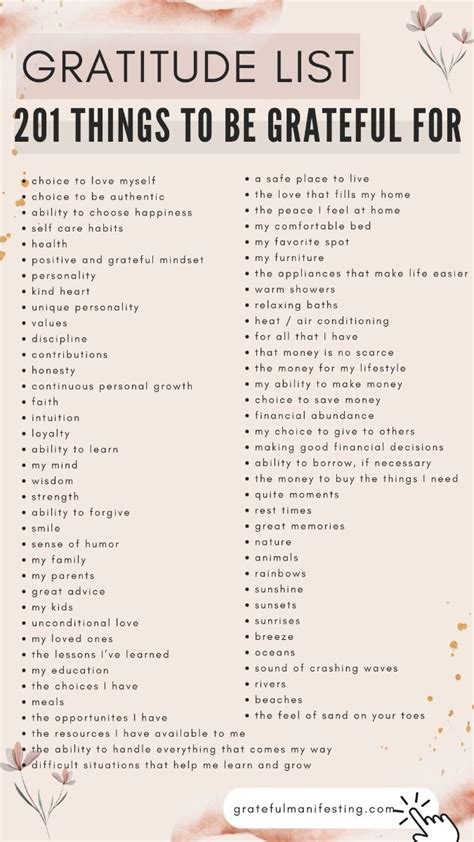 Gratitude List Things To Be Grateful For In Life In