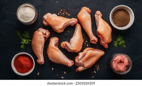 Chicken Wings Cooking Background Raw Uncooked Stock Photo