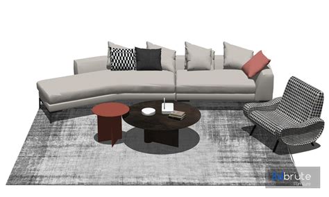 Sofa set Sketchup 3d model Sketchup Download Free 3dbrute