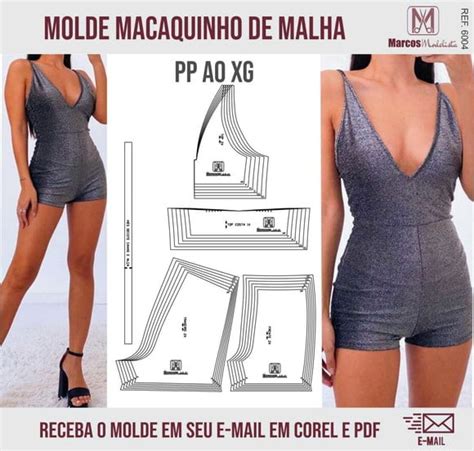 Molde Modelagem Macaquinho Malha 6004 Elo7 Produtos Especiais