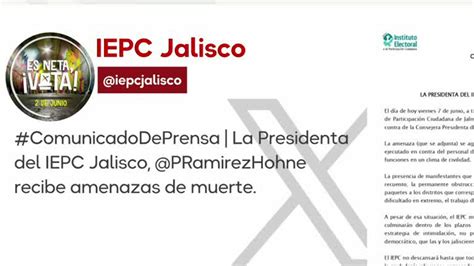 La Consejera Presidenta Del Iepc De Jalisco Recibe Amenazas De Muerte