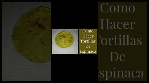 Como Hacer Tortillas De Espinacas Youtube