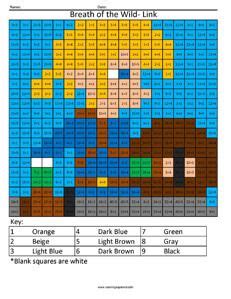 Breath Of The Wild Legend Of Zelda Division Coloring Squared