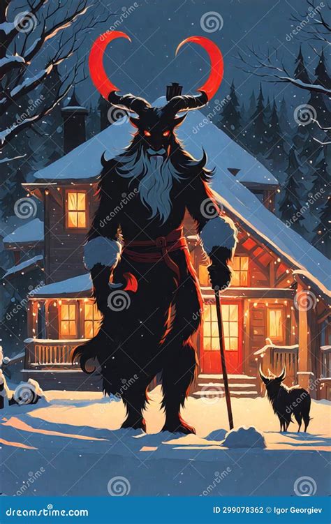 Krampus Face Anti Santa Claus For Bad Kids Scary Horned Monster