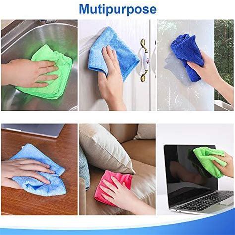 12PCS PREMIUM MICROFIBER CLEANING CLOTH BY HIGHLY ABSORBENT LINT FREE