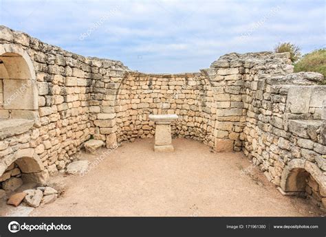 Altar In The Ruins Of Ancient Greek City Of Chersonesus Taurica In The