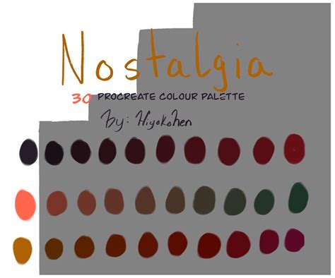 Nostalgia Procreate Color Palette Etsy