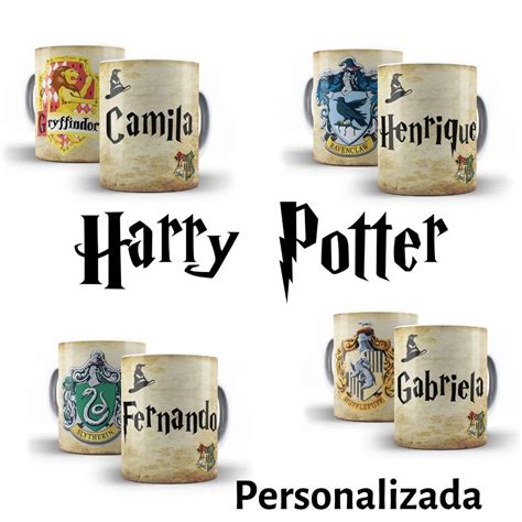 Caneca M Gica Harry Potter Personalize Casa E Nome Grifin Ria Lufa