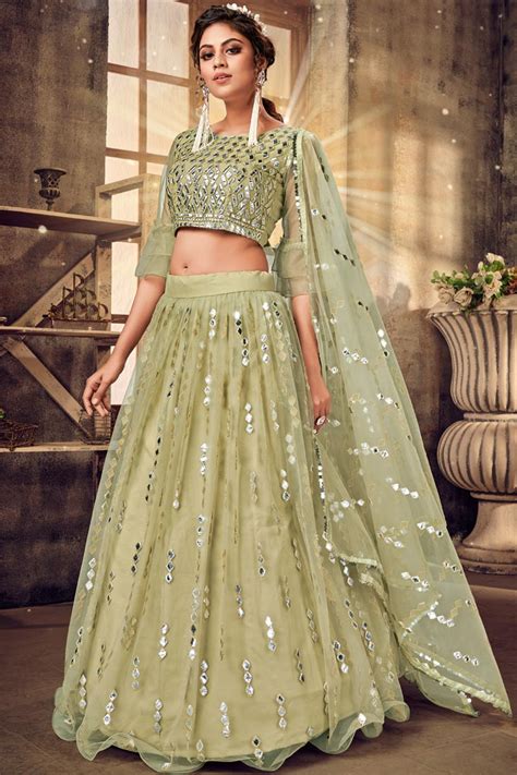 Pastel Green Net Long Lehenga Ubicaciondepersonas Cdmx Gob Mx