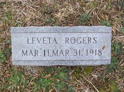 Leveta Rogers 1918 1918 Mémorial Find a Grave