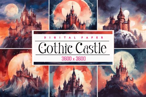 Watercolor Gothic Castle Graphic By Printable Design Creative Fabrica