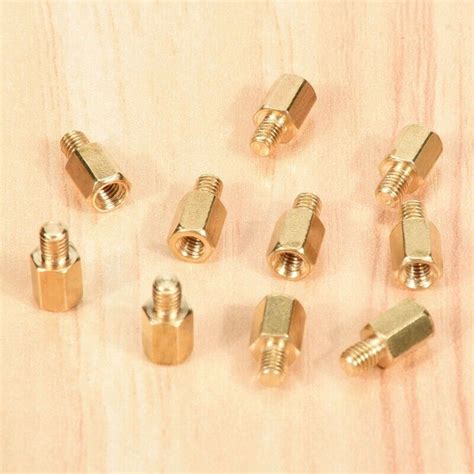 10 Pcs PC PCB Motherboard Brass Standoff Hexagonal Spacer M3 6 4mm