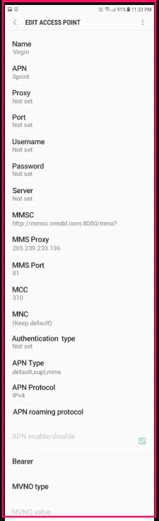 Virgin APN Settings 2024 USA