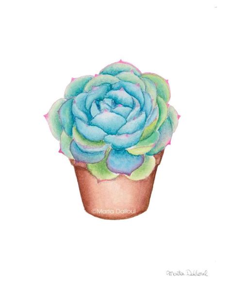 Cactus Painting Succulent Watercolor Art Set Plant Wall Art Cute