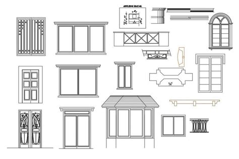 Cad Drawings Details Of Outer Exterior Window Elevation Cadbull