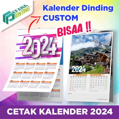 Jual Cetak Kalender Dinding Custom 3 LEMBAR JEPIT KALENG Kota