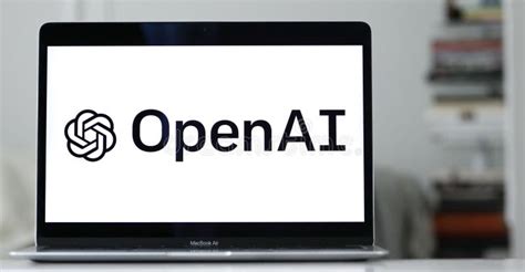 openai logo  computer display editorial stock image image