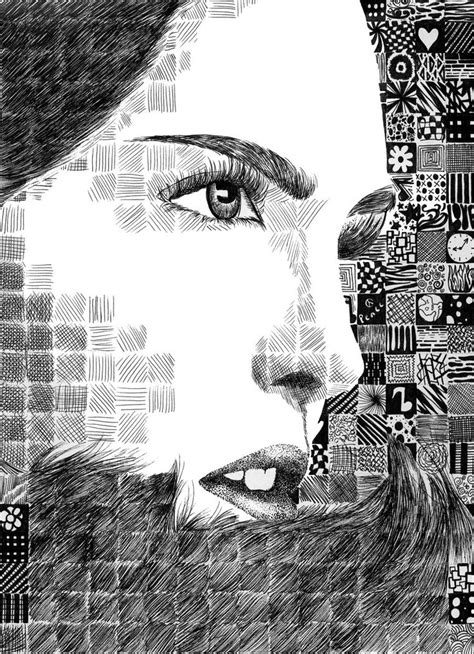 Grid Pattern Portrait by ~randomWaffle123 on deviantART | Ilustrações ...