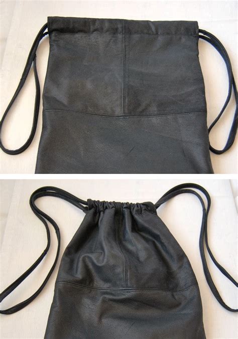 leather drawstring bag - diy tutorial Leather Drawstring Bags, Diy ...