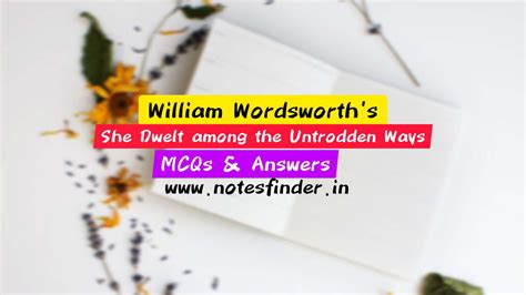 she dwelt among the untrodden ways analysis pdf - NotesFinder