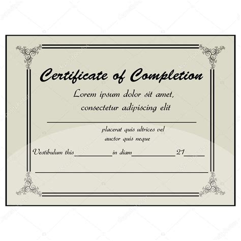completion certificate stock photo  getnet