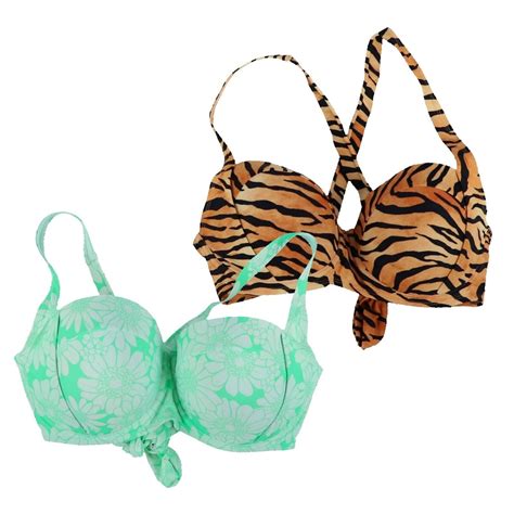 Salt Cove Juniors Plus Size Cross Back Bra Sized Bikini Top Tiger Print X Walmart
