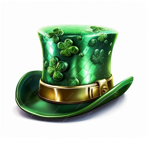 Premium Photo St Patricks Hat With Clover Isolated On White