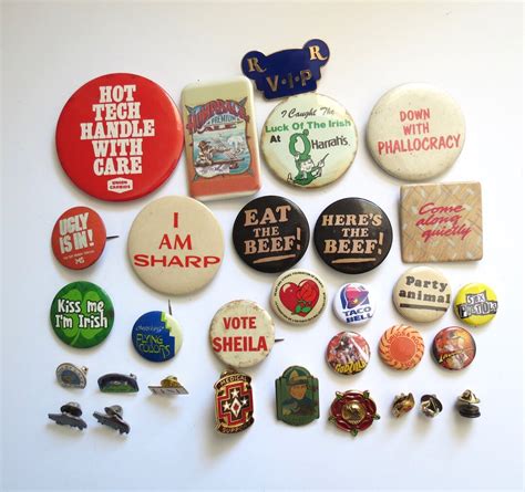 Vintage Pinback Buttons Misc Novelty Pins You Choose Genuine Vintage