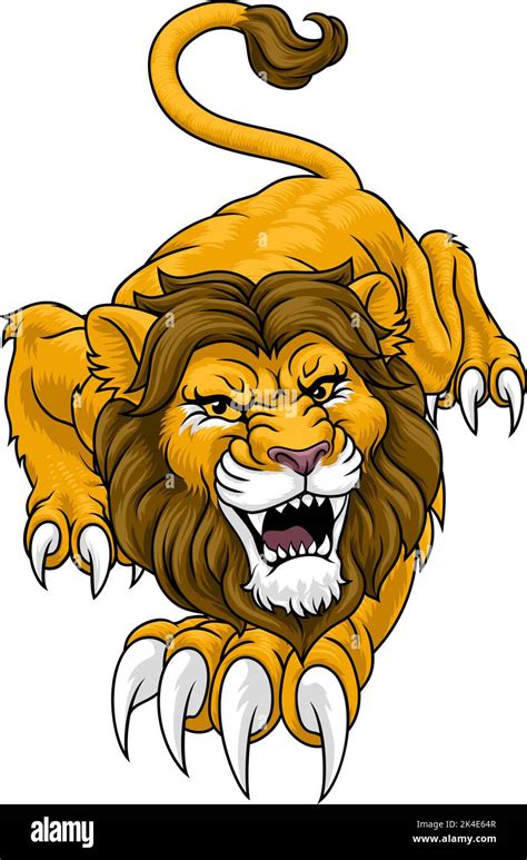 Lion Angry Lions Team Sports Mascot Roaring Stock Vector Image And Art Alamy