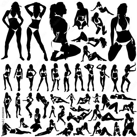 Collection Of Women In Bikini Vector Stock Vector Adobe Stock