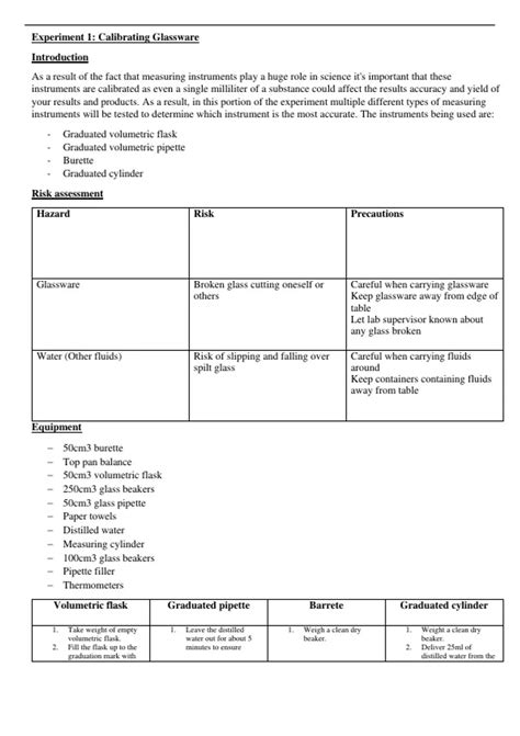 Summary BTEC APPLIED SCIENCE UNIT 2 Assignment A Titration